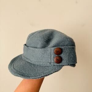 Isis Blue Wool Cap With Buttons Women’s One Size